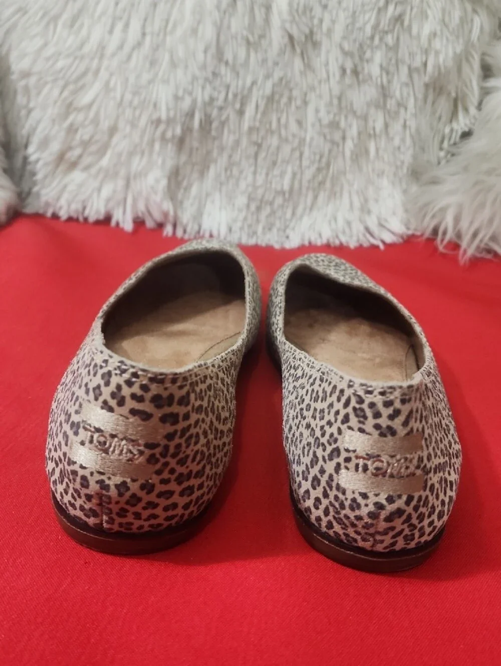 TOMS Women's Gemma Ballet Leopard Print Flats Shoes